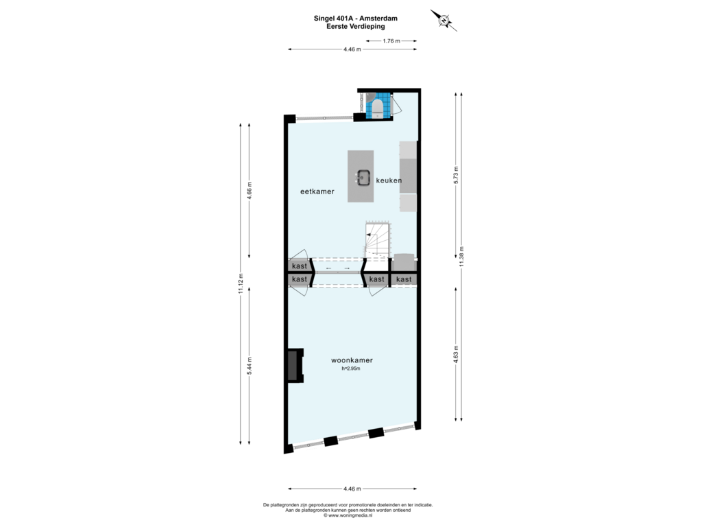 View floorplan of Eerste Verdieping of Singel 401-A