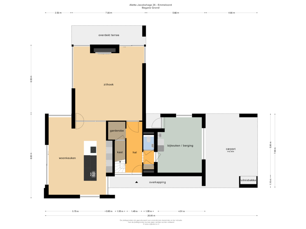 Bekijk plattegrond van BEGANE GROND van Aletta Jacobshage 26