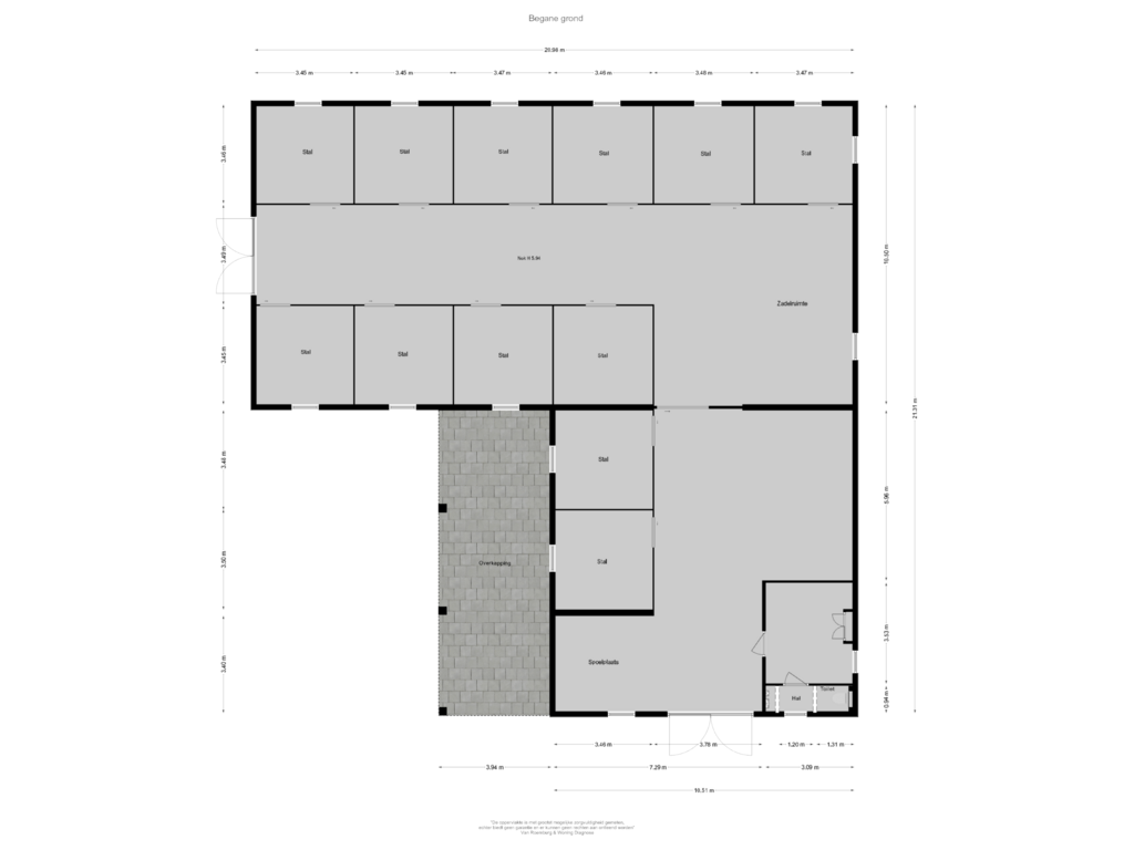 Bekijk plattegrond van Stallen van Noordpolderweg 2