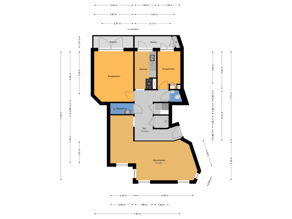 Bekijk plattegrond van 1e Verdieping van Pahudstraat 213