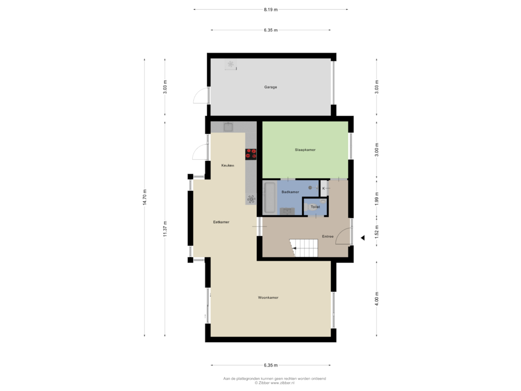 View floorplan of Begane Grond of Plutostraat 10