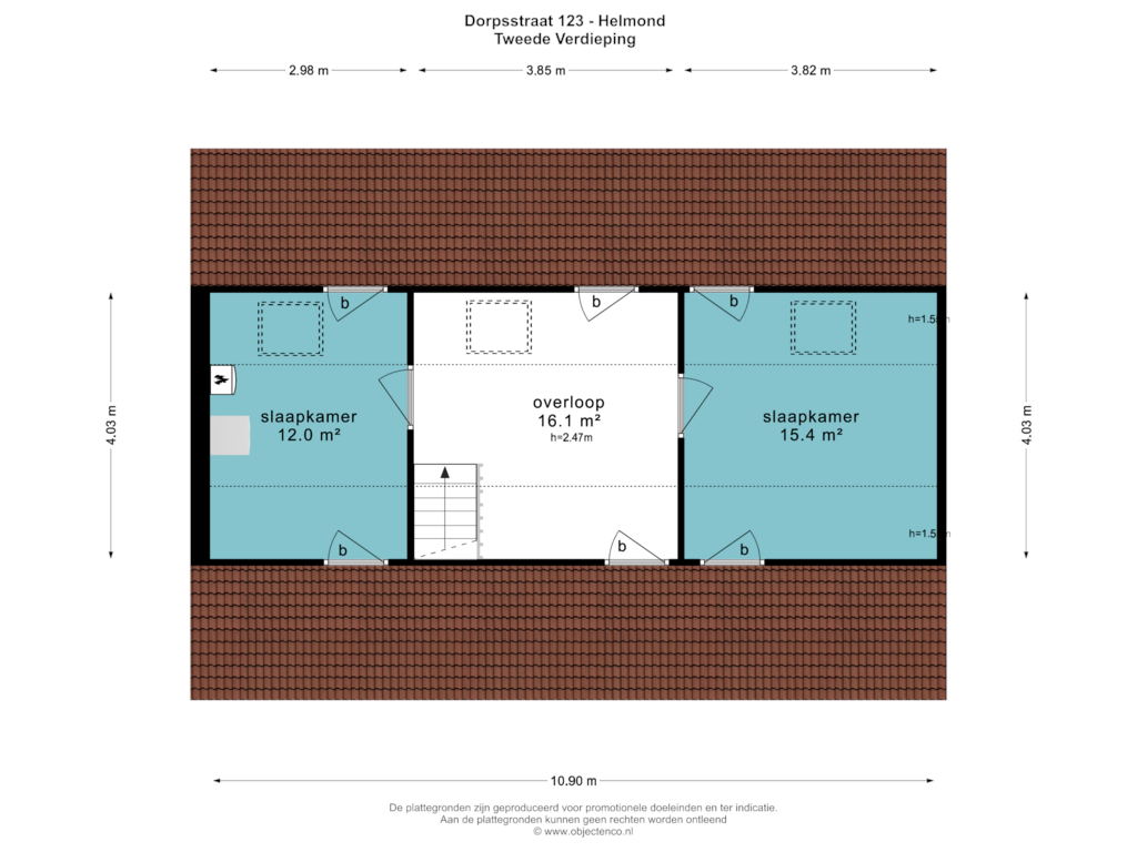 View floorplan of TWEEDE VERDIEPING of Dorpsstraat 123