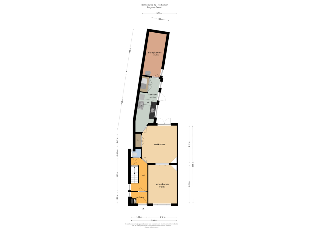 Bekijk plattegrond van Begane Grond van Binnenweg 12