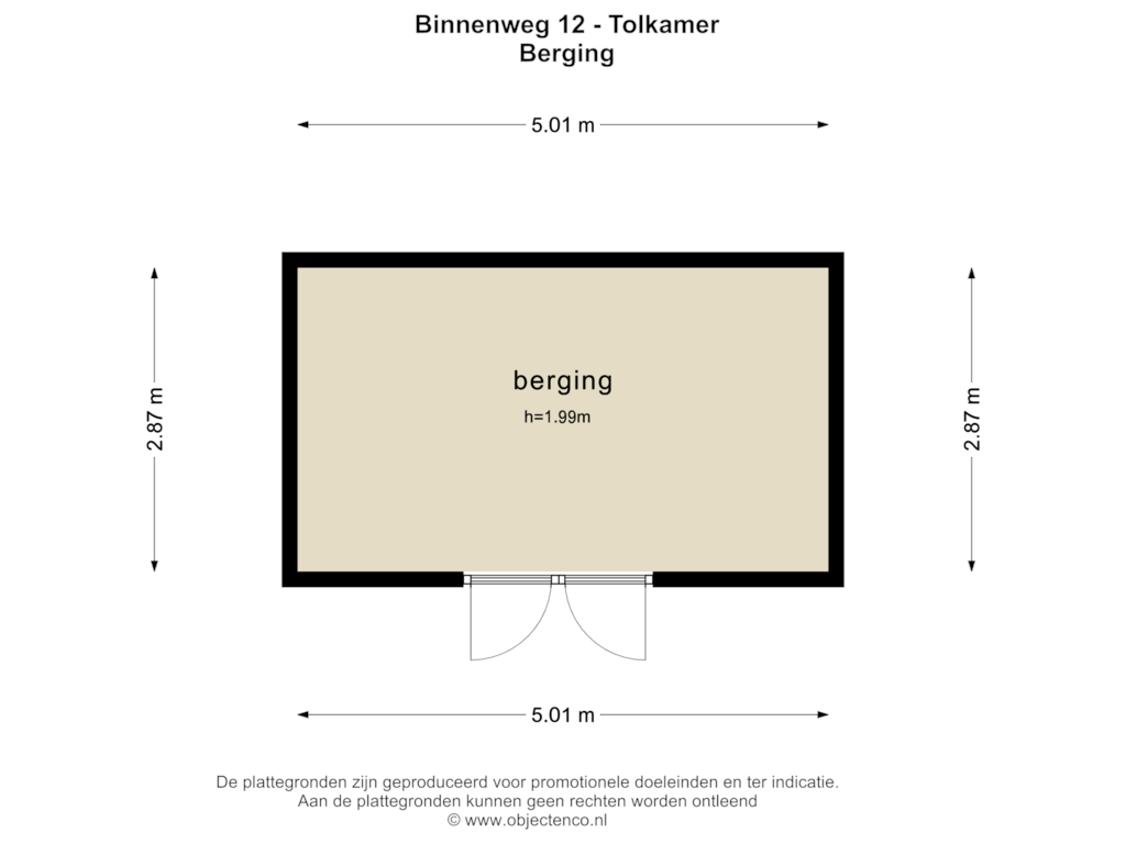 Bekijk plattegrond van Berging van Binnenweg 12