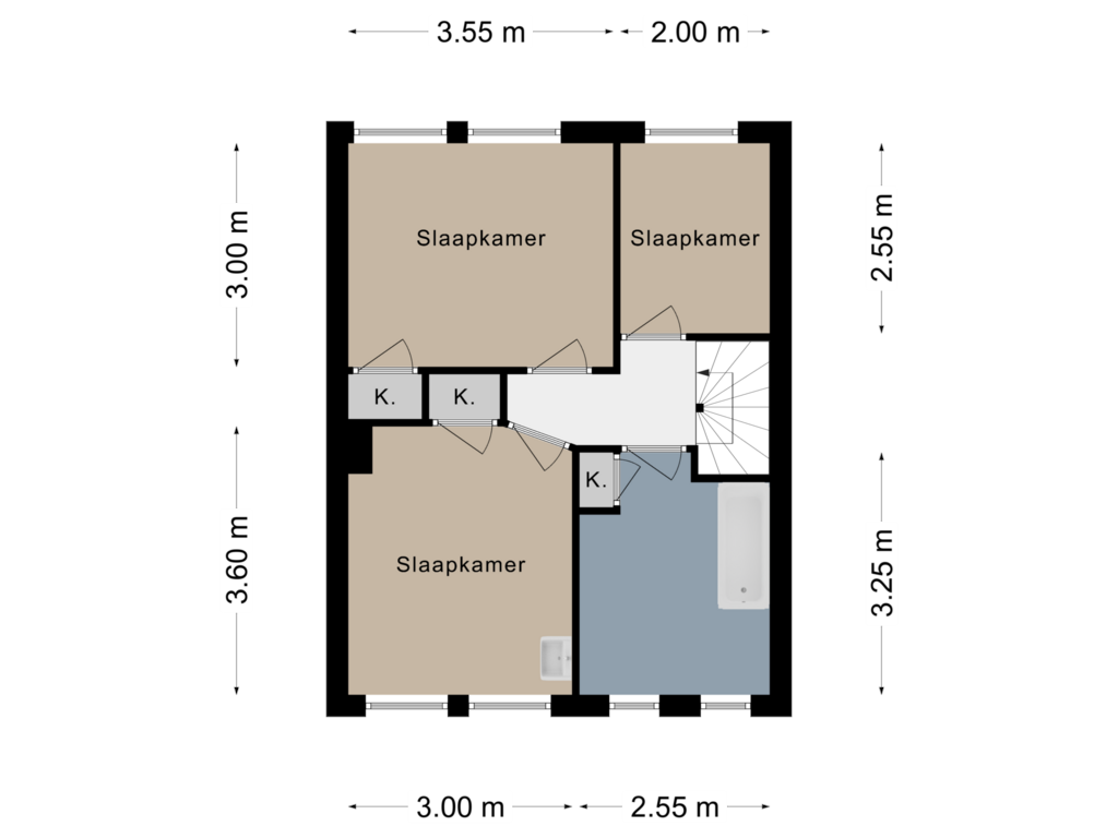 View floorplan of Verdieping 1 of Diepenbrockstraat 14