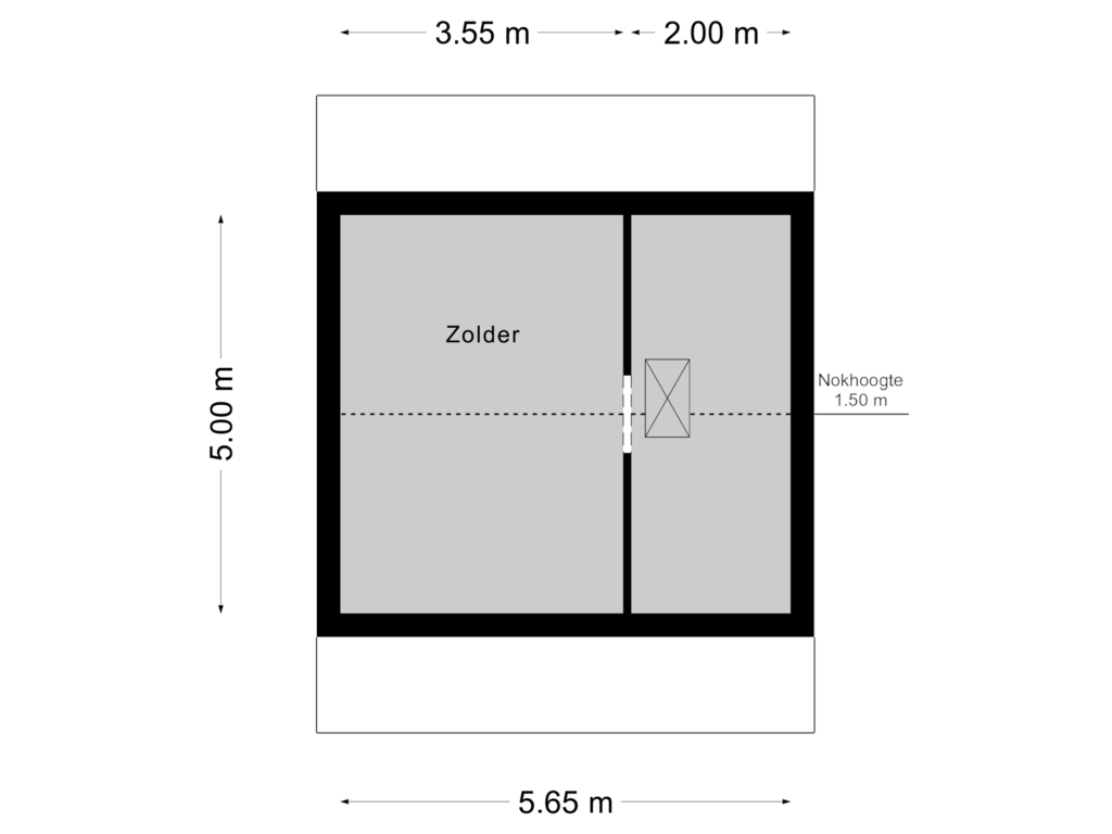 View floorplan of Verdieping 2 of Diepenbrockstraat 14