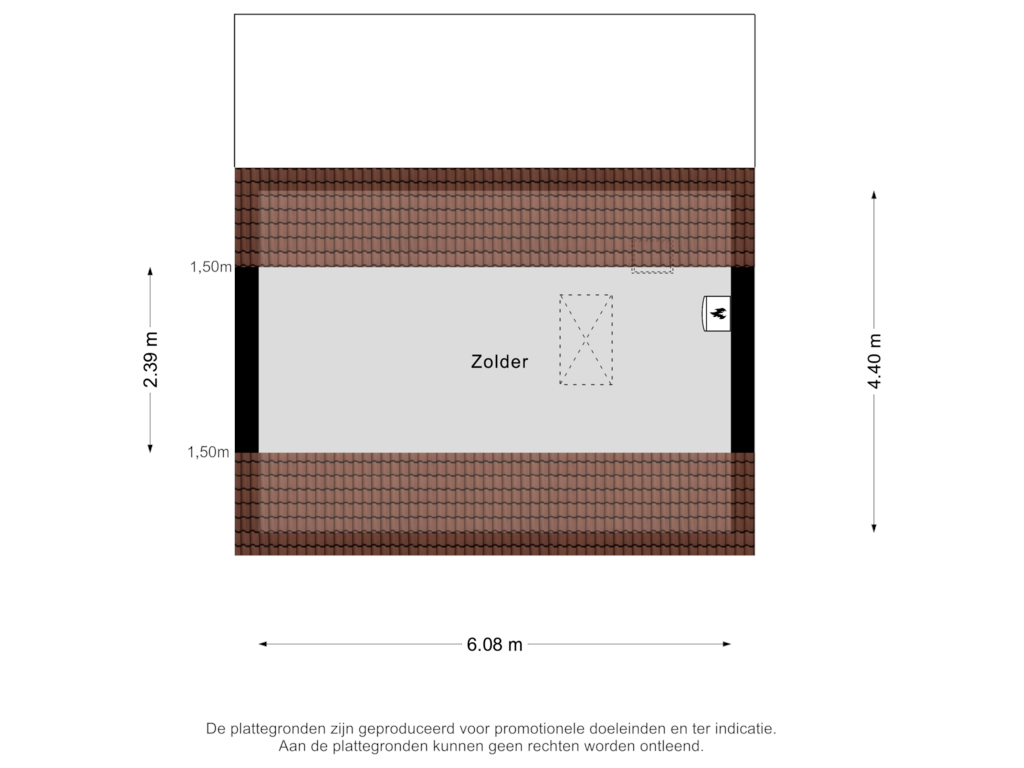 Bekijk plattegrond van Zolder van Nieuwstraat 23