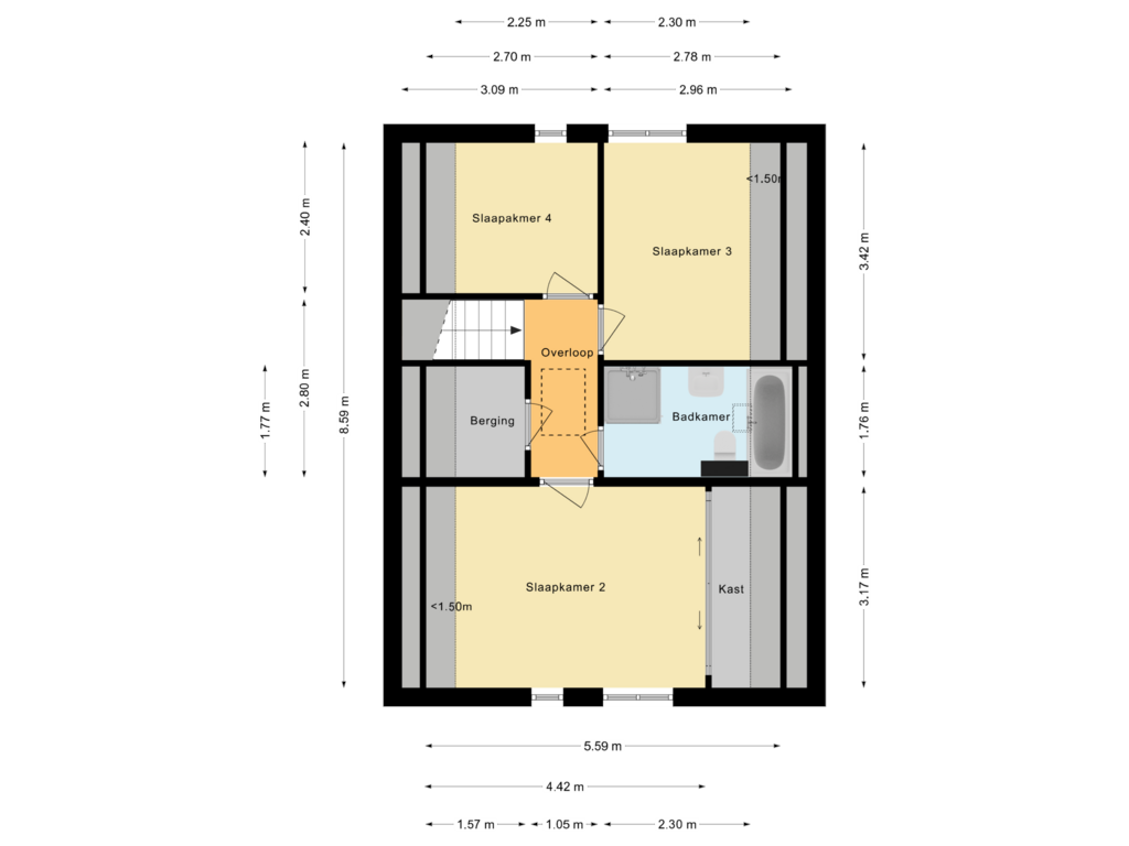 Bekijk plattegrond van Eerste verdieping van Gruunsel 41