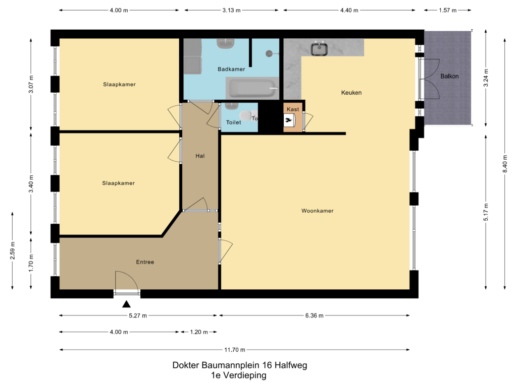 View floorplan of Appartement of Dokter Baumannplein 16