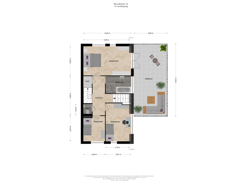 Bekijk plattegrond van 1e verdieping van Noordhoek 15