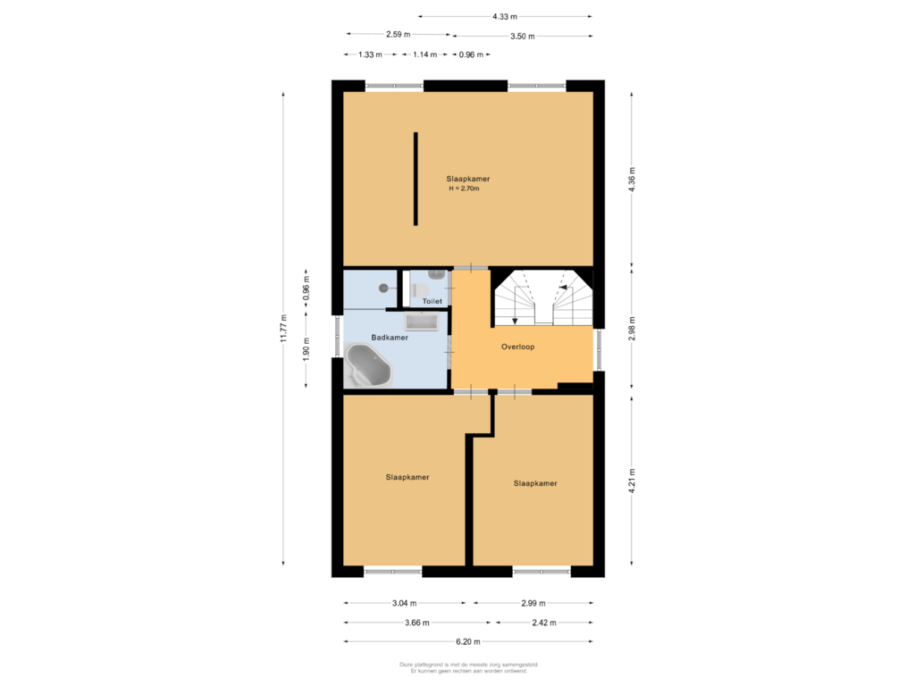 View floorplan of Eerste verdieping of Rubenslaan 26