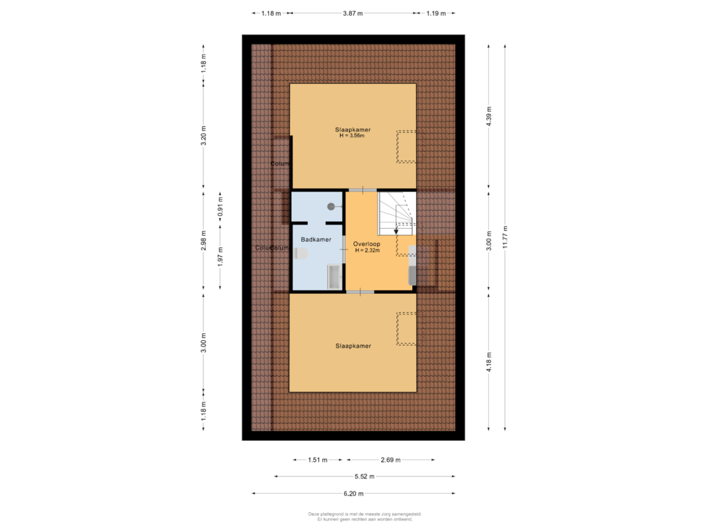 View floorplan of Tweede verdieping of Rubenslaan 26