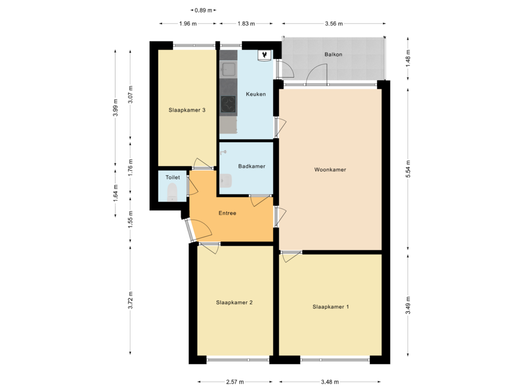 Bekijk plattegrond van Appartement van Poelenburg 22