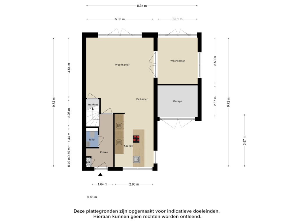 View floorplan of Begane Grond of De Bazelweg 36