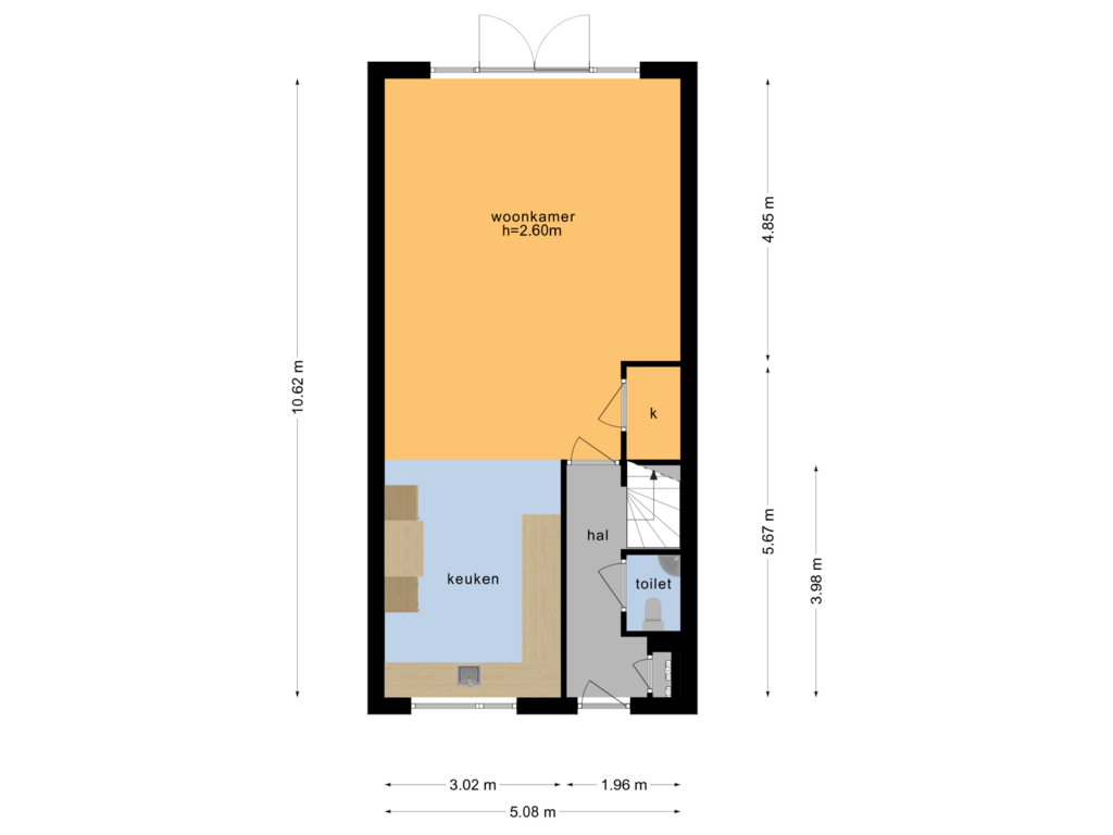 Bekijk plattegrond van Begane grond van Wielewaal 9