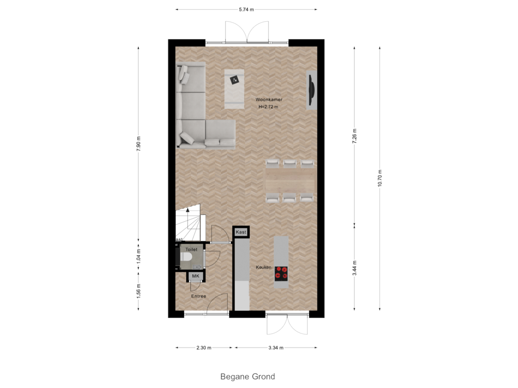 Bekijk plattegrond van Begane Grond van Piet Struijkstraat 6