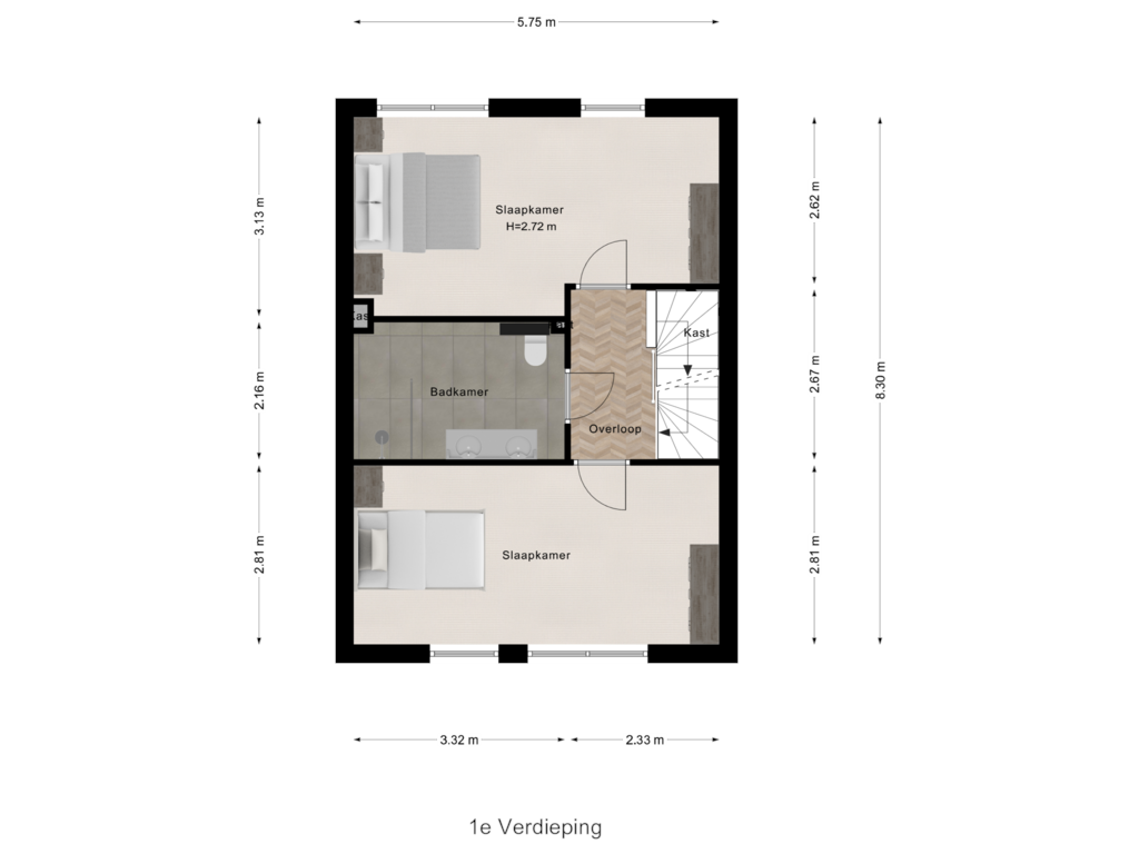 Bekijk plattegrond van 1e Verdieping van Piet Struijkstraat 6