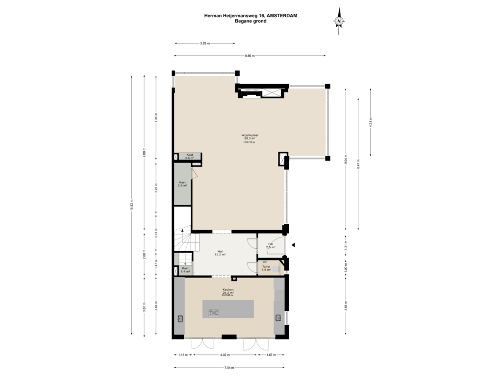 Bekijk plattegrond van Begane grond van Herman Heijermansweg 16