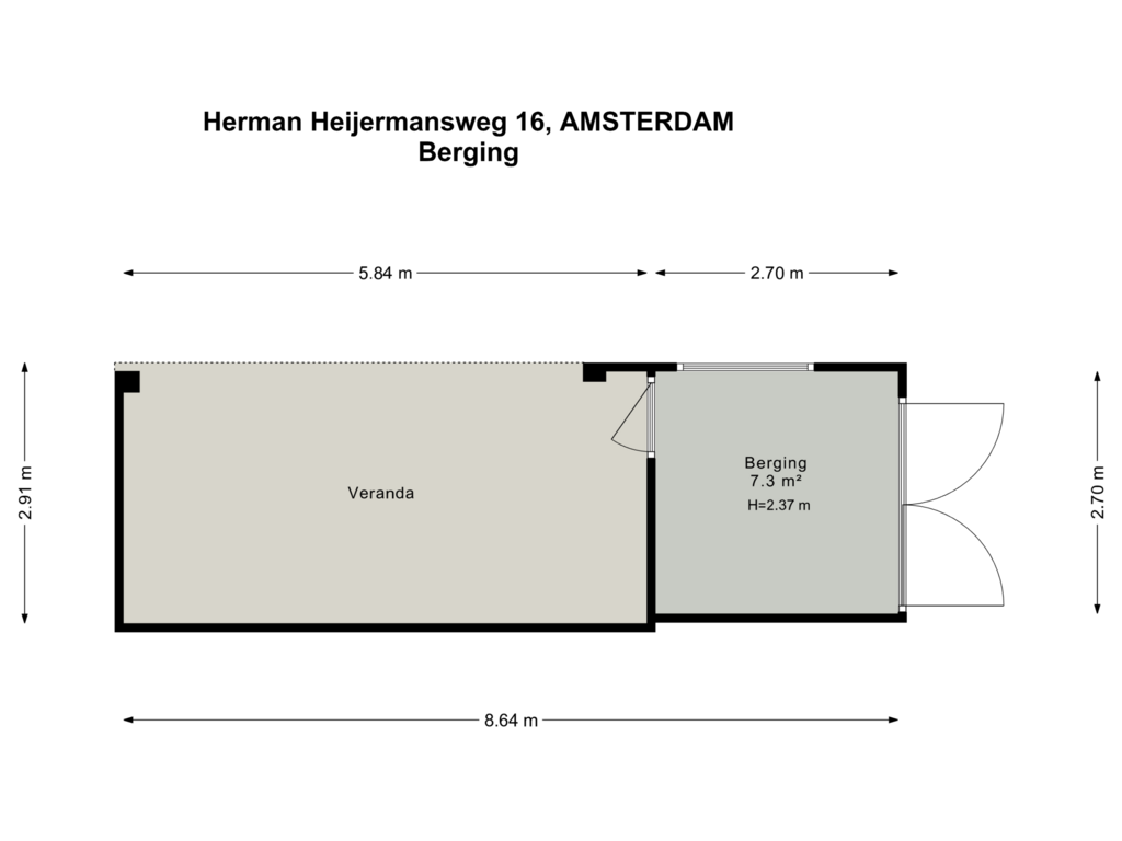 Bekijk plattegrond van Berging van Herman Heijermansweg 16