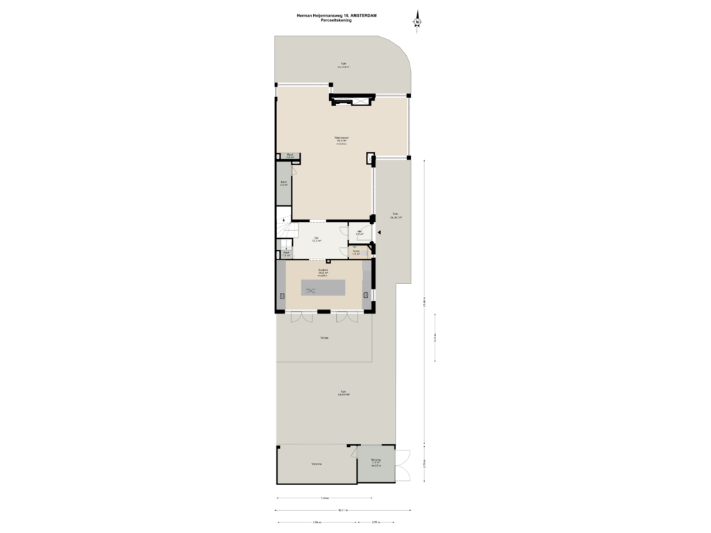 Bekijk plattegrond van Perceeltekening van Herman Heijermansweg 16