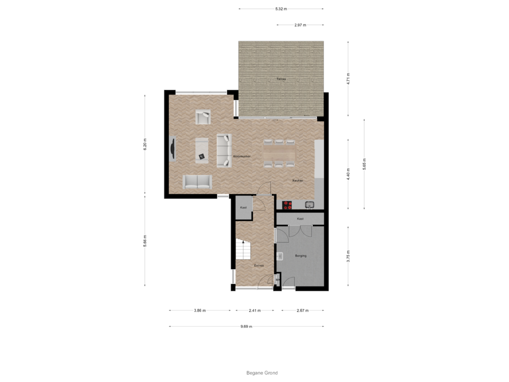 View floorplan of Begane Grond of Horreum 7