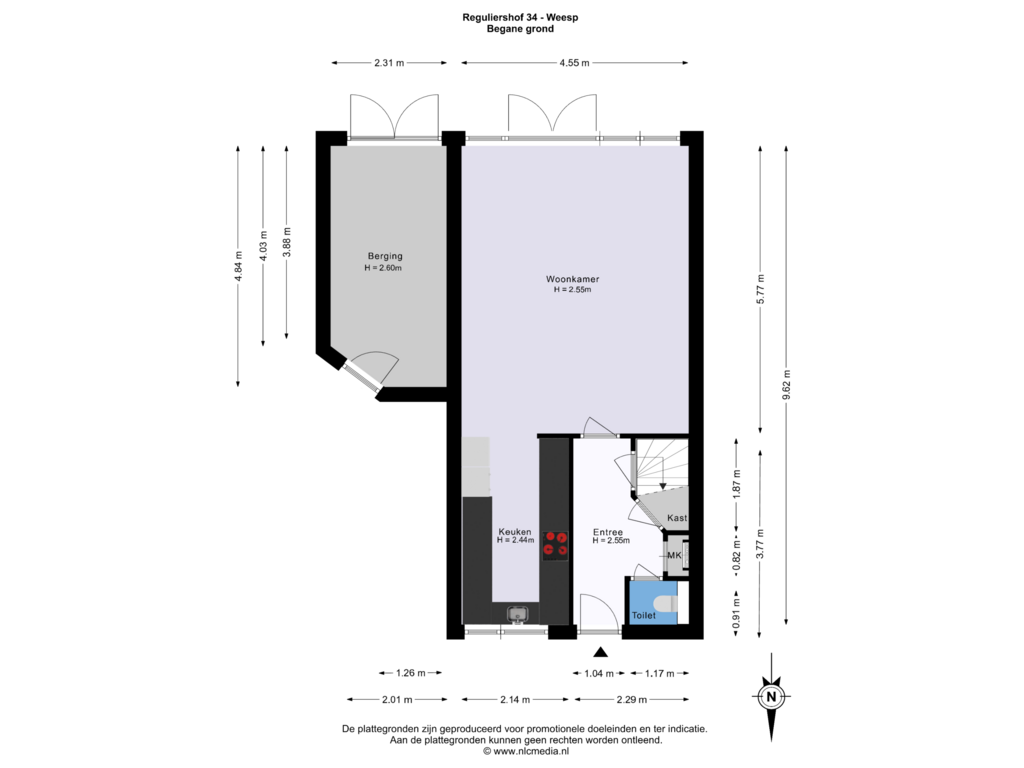 Bekijk plattegrond van Begane grond van Reguliershof 34