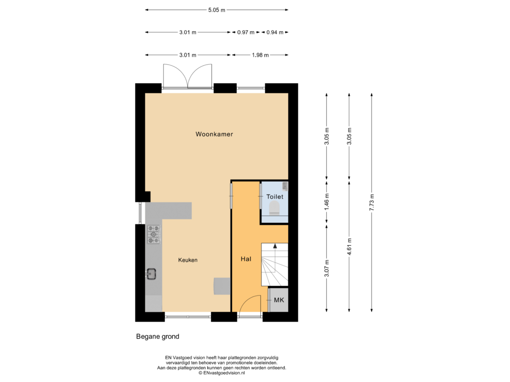 View floorplan of Begane grond of Havenstraat 33