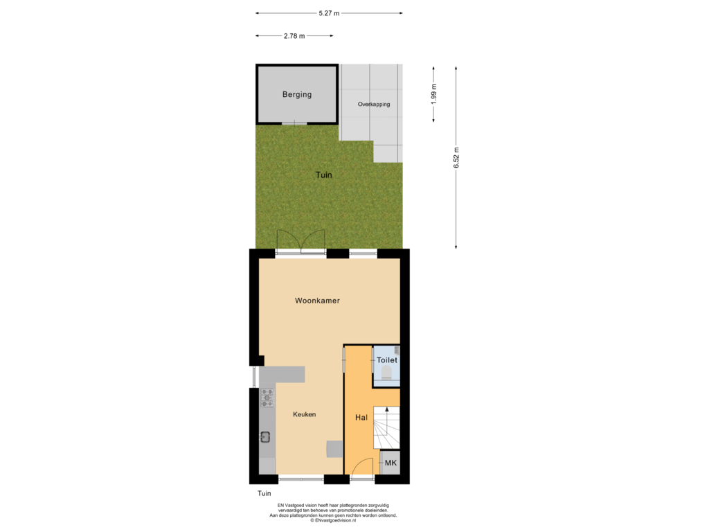 View floorplan of Tuin of Havenstraat 33