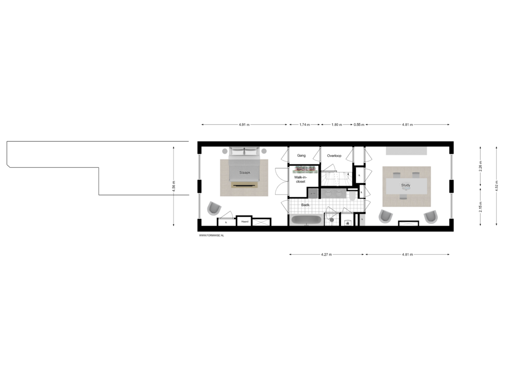 Bekijk plattegrond van 1e VERDIEPING van Keizersgracht 501