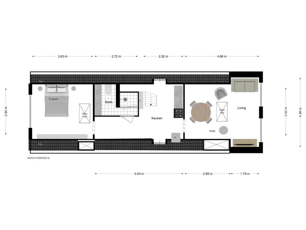 Bekijk plattegrond van 3e VERDIEPING van Keizersgracht 501