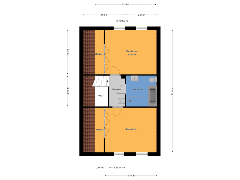 View floorplan of 1e Verdieping of Hoefweg 144