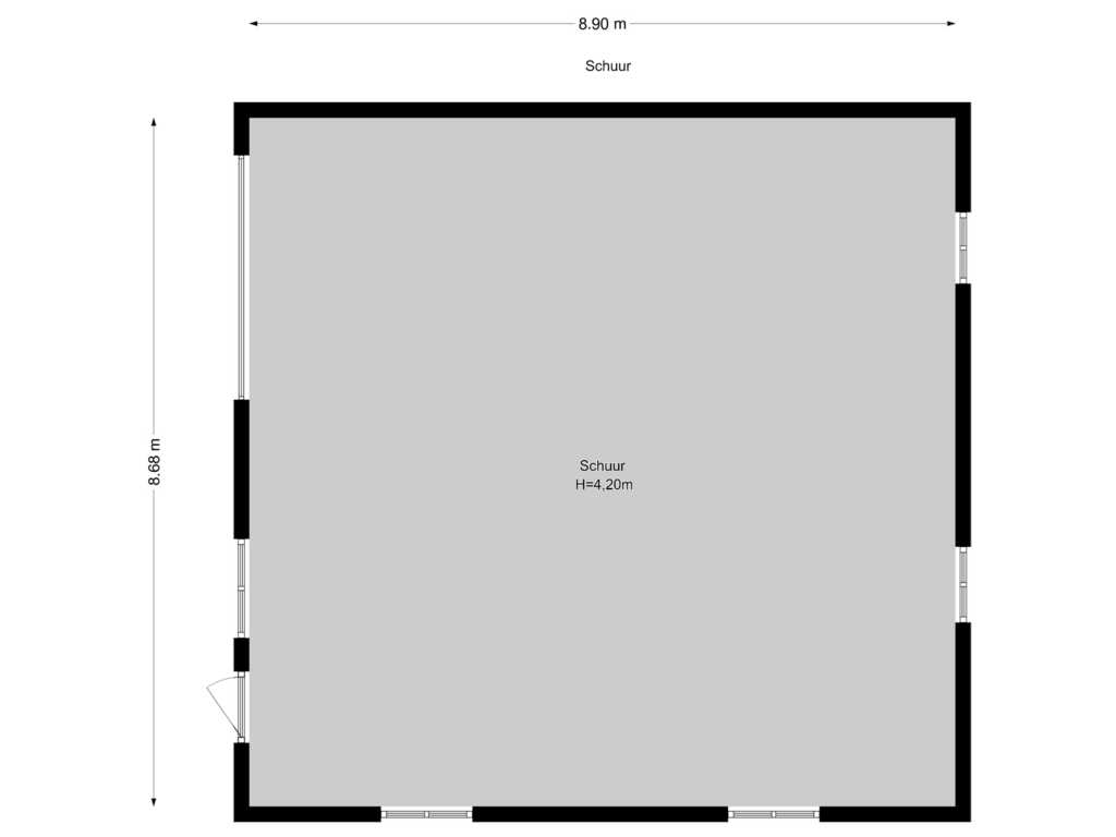 View floorplan of Schuur of Hoefweg 144