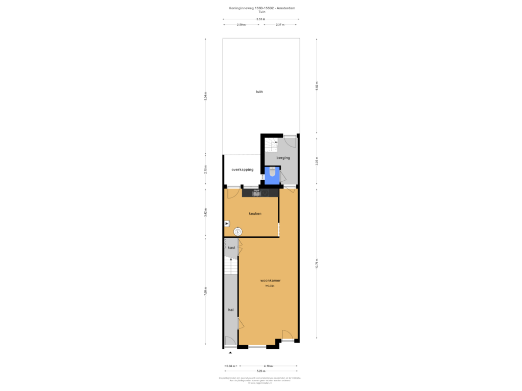 Bekijk plattegrond van Tuin van Koninginneweg 155-BH