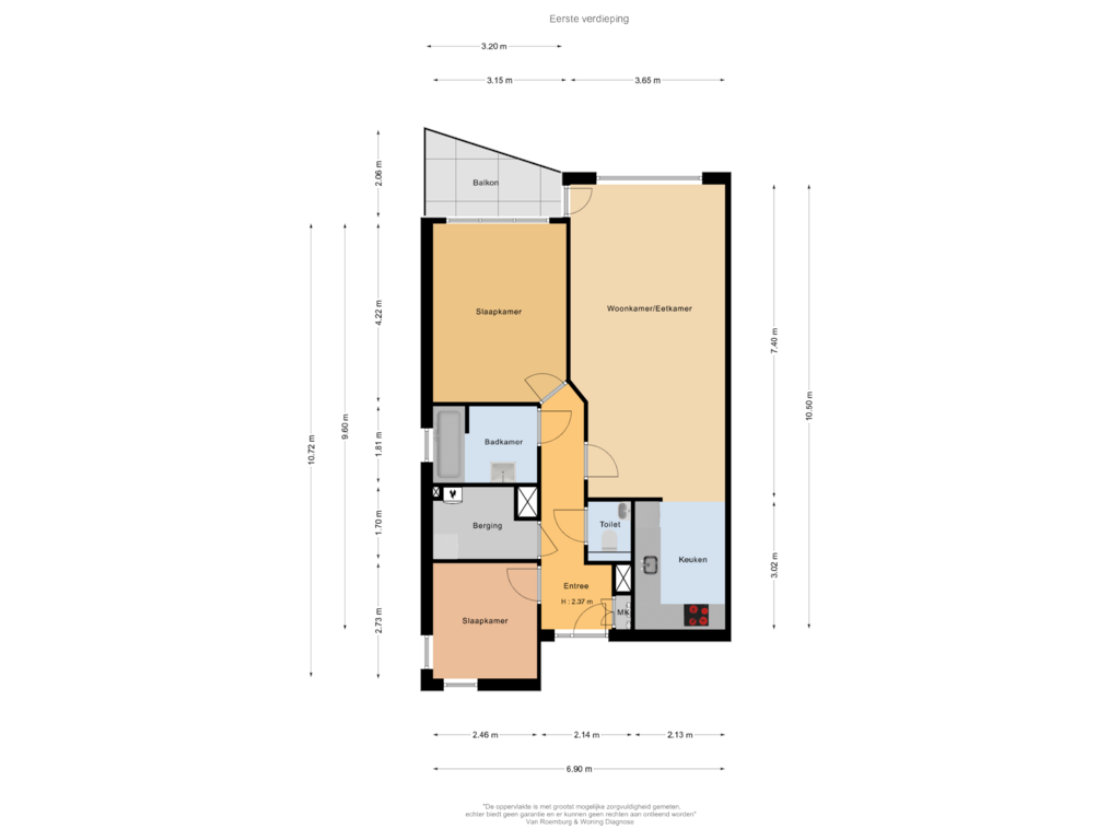 View floorplan of Eerste verdieping of Wagenmaker 137