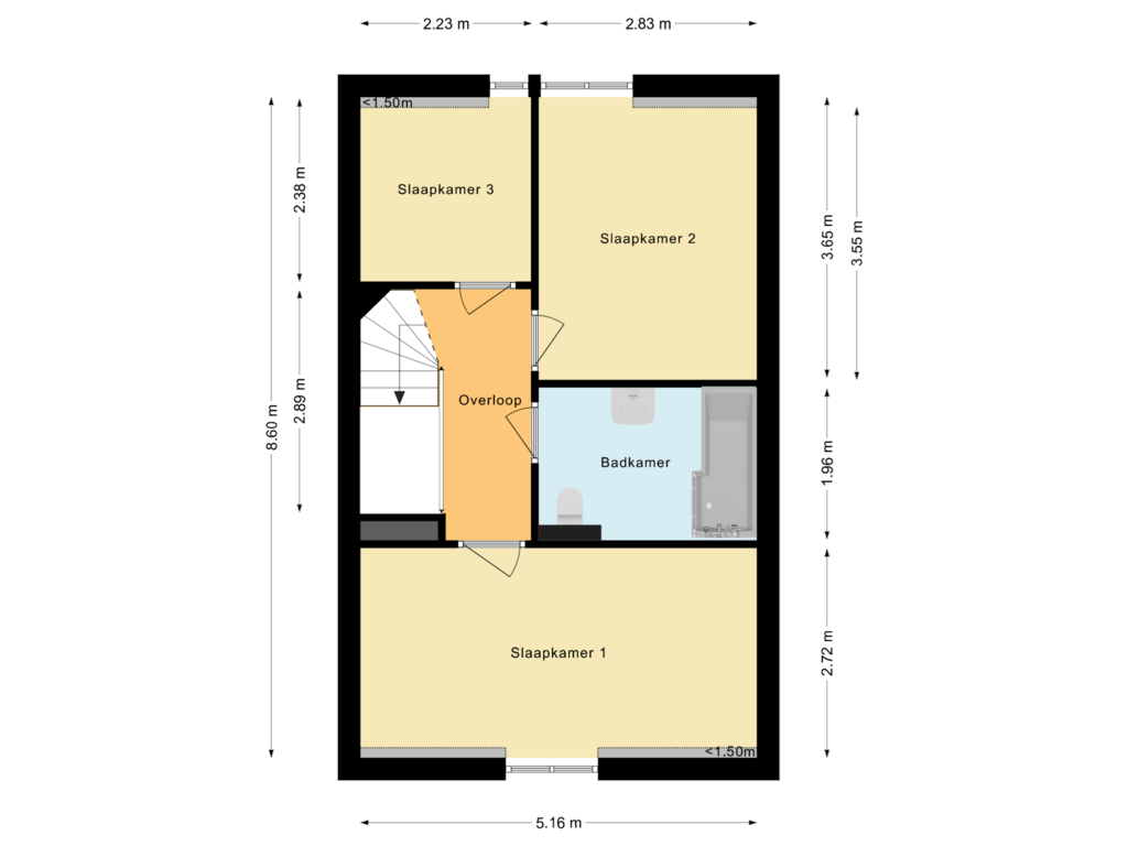 View floorplan of Tweede Verdieping of Het Kanon 17