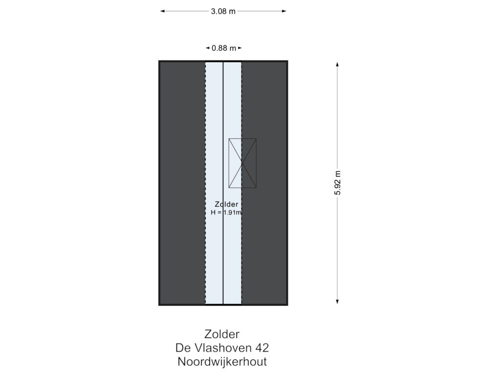 Bekijk plattegrond van Zolder van De Vlashoven 42