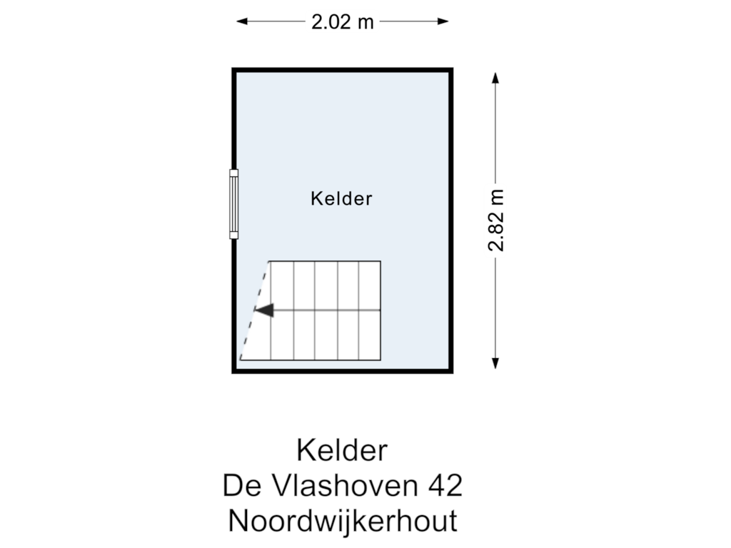 Bekijk plattegrond van Kelder van De Vlashoven 42