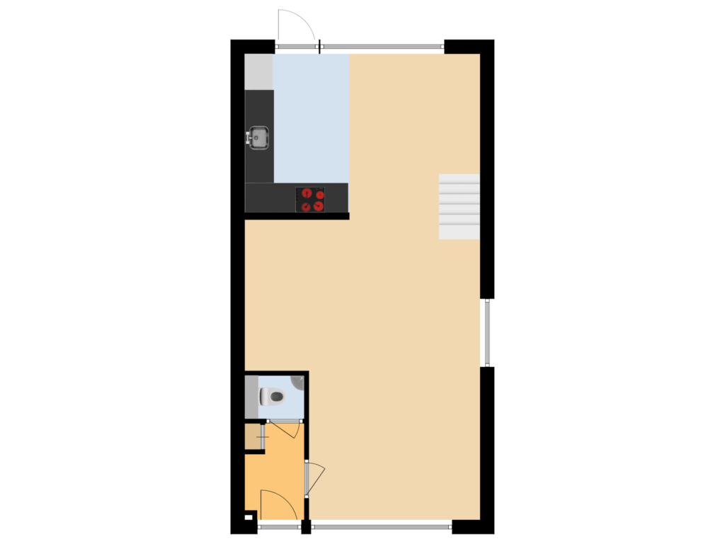 Bekijk plattegrond van Begane grond van Bellaertsstraat 2