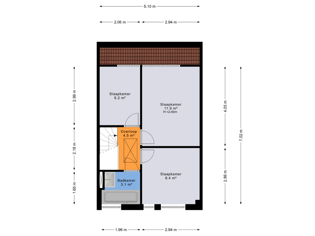 View floorplan of Eerste verdieping of De Nijverheid 166