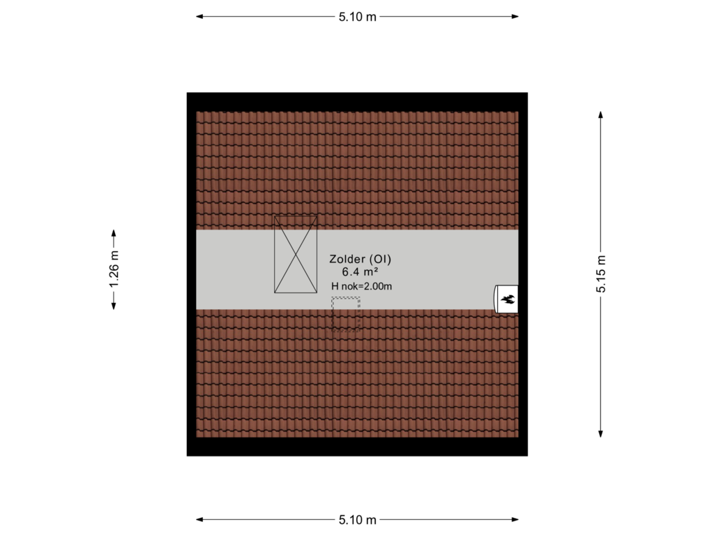 View floorplan of Tweede verdieping of De Nijverheid 166