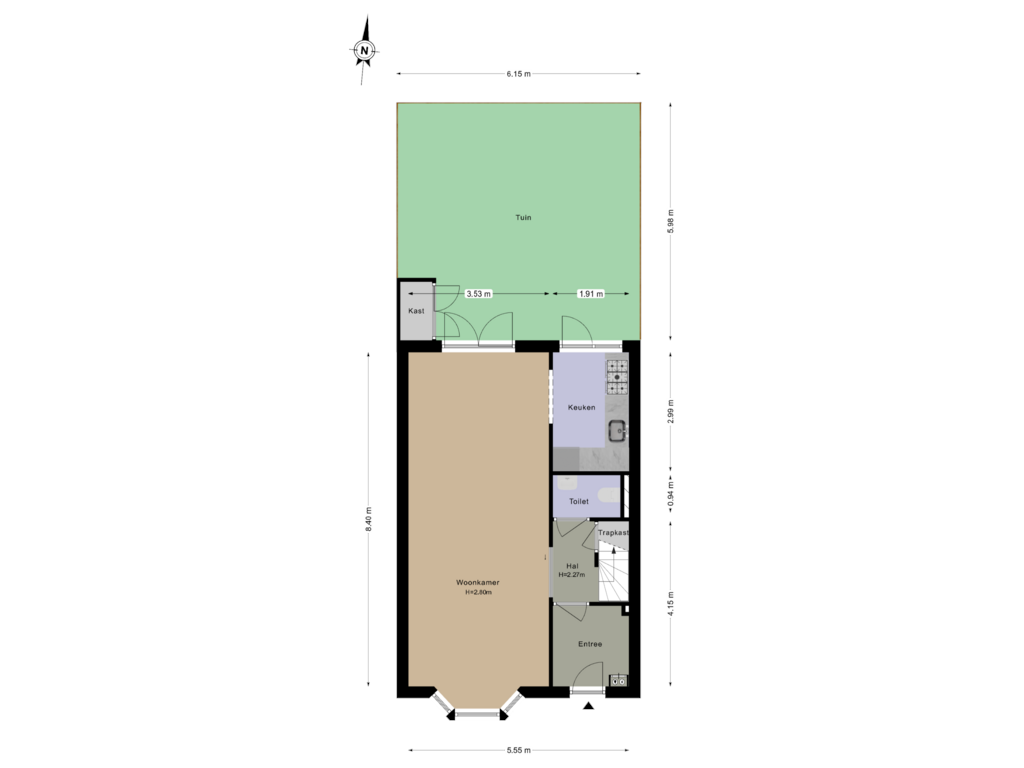 Bekijk plattegrond van Begane Grond + Tuin van Van Keulenstraat 57