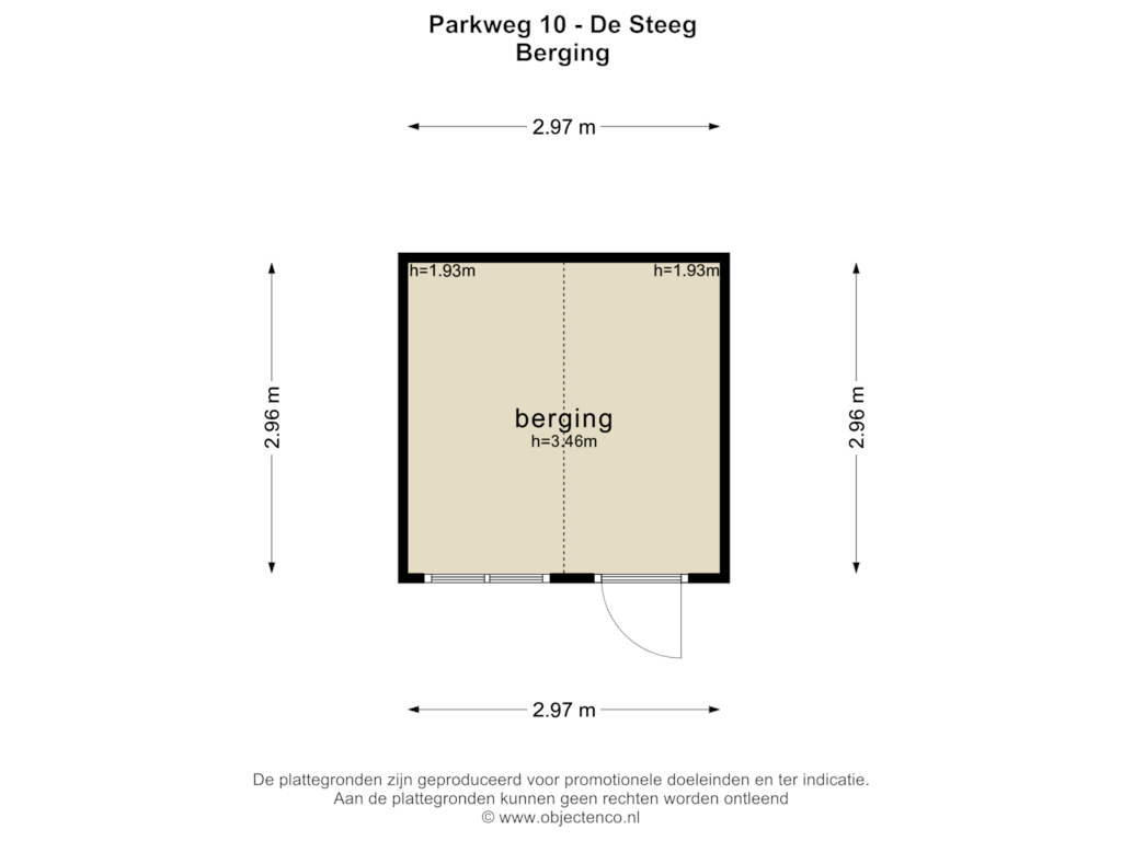 Bekijk plattegrond van BERGING van Parkweg 10