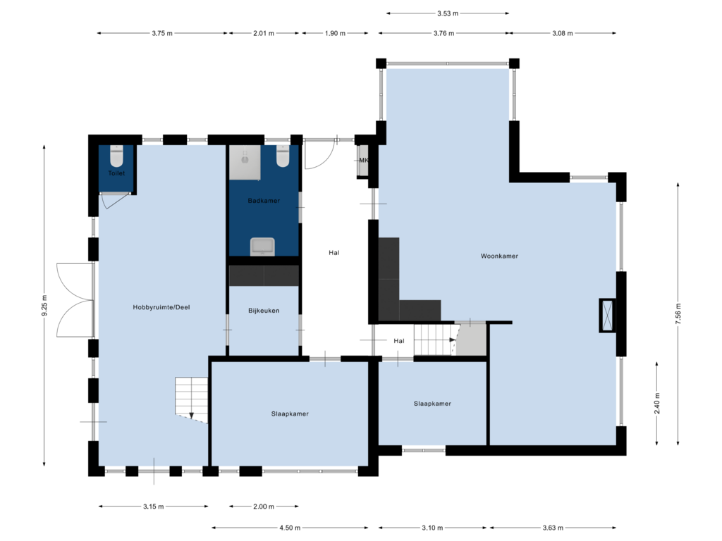 View floorplan of Begane Grond of Ruisseveen 15