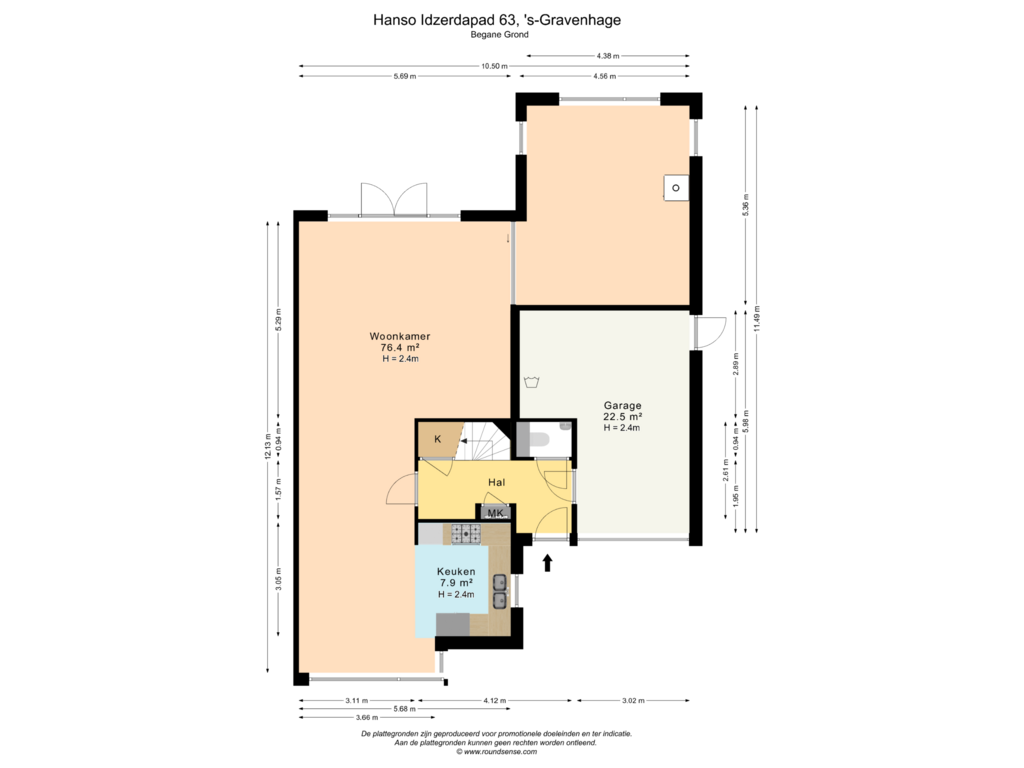 Bekijk plattegrond van Begane Grond van Hanso Idzerdapad 63