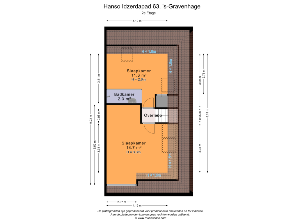 Bekijk plattegrond van 2e Etage van Hanso Idzerdapad 63