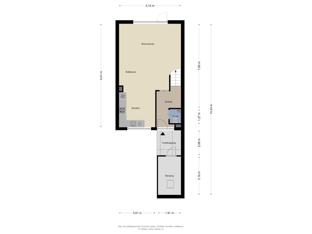 View floorplan of Begane grond of Braamkamp 51