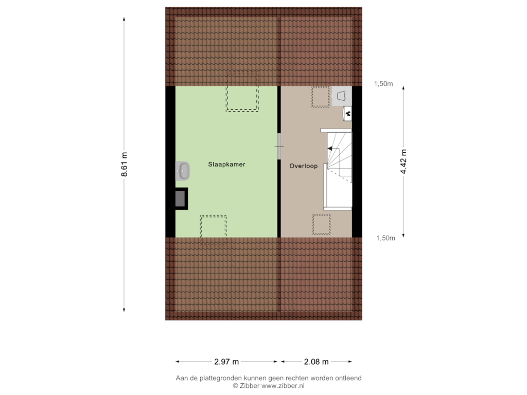 View floorplan of Tweede verdieping of Braamkamp 51