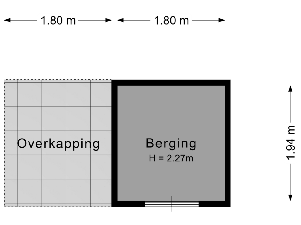 View floorplan of Berging 1 of Oostersingel 5