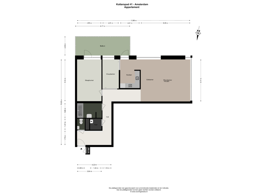 Bekijk plattegrond van Appartement van Kotterspad 41