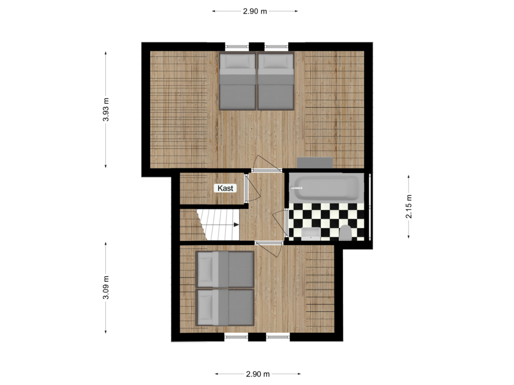 View floorplan of Verdieping of Bosrandweg 369B - 511